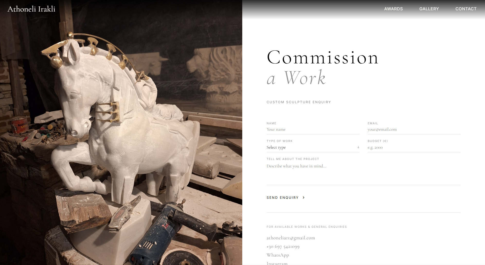 Athoneli Art — contact page