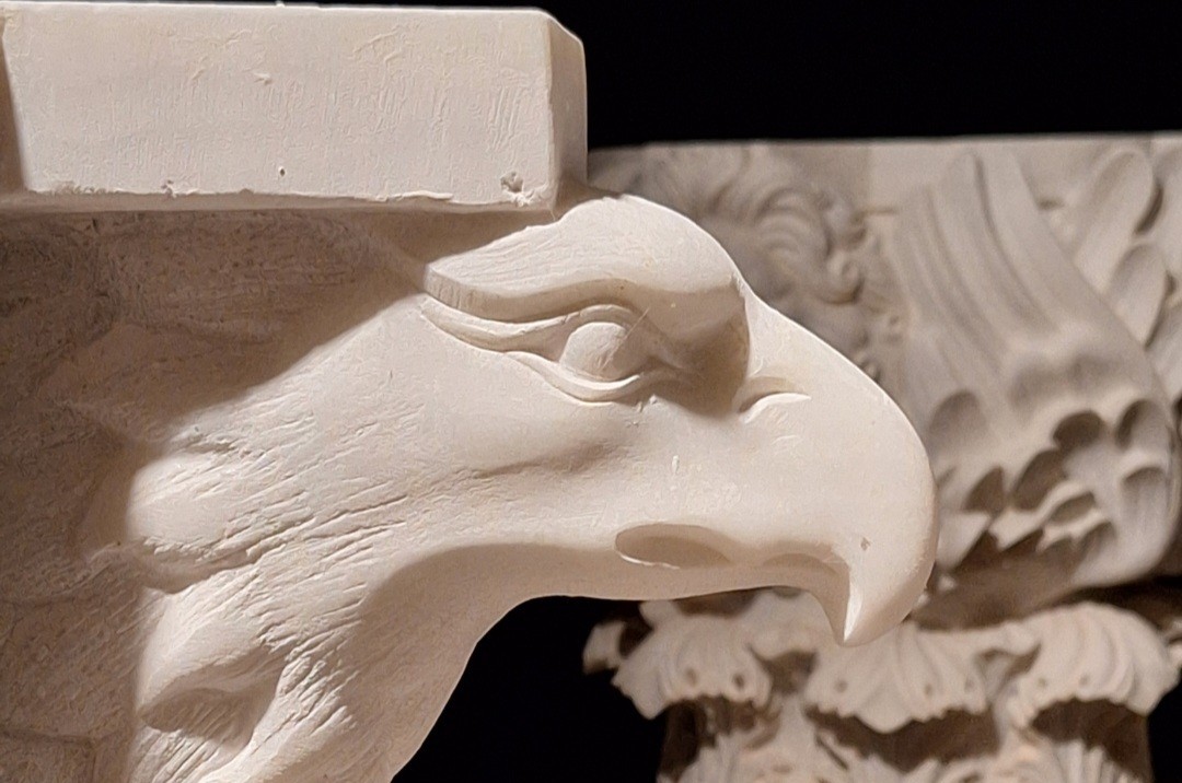 Carved marble eagle