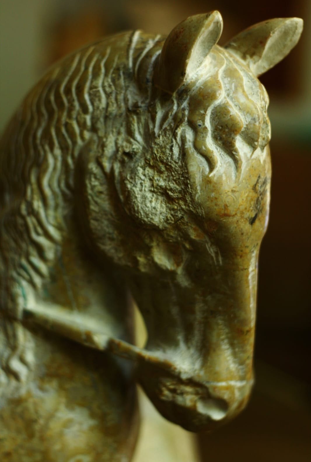 Carved warrior sculpture