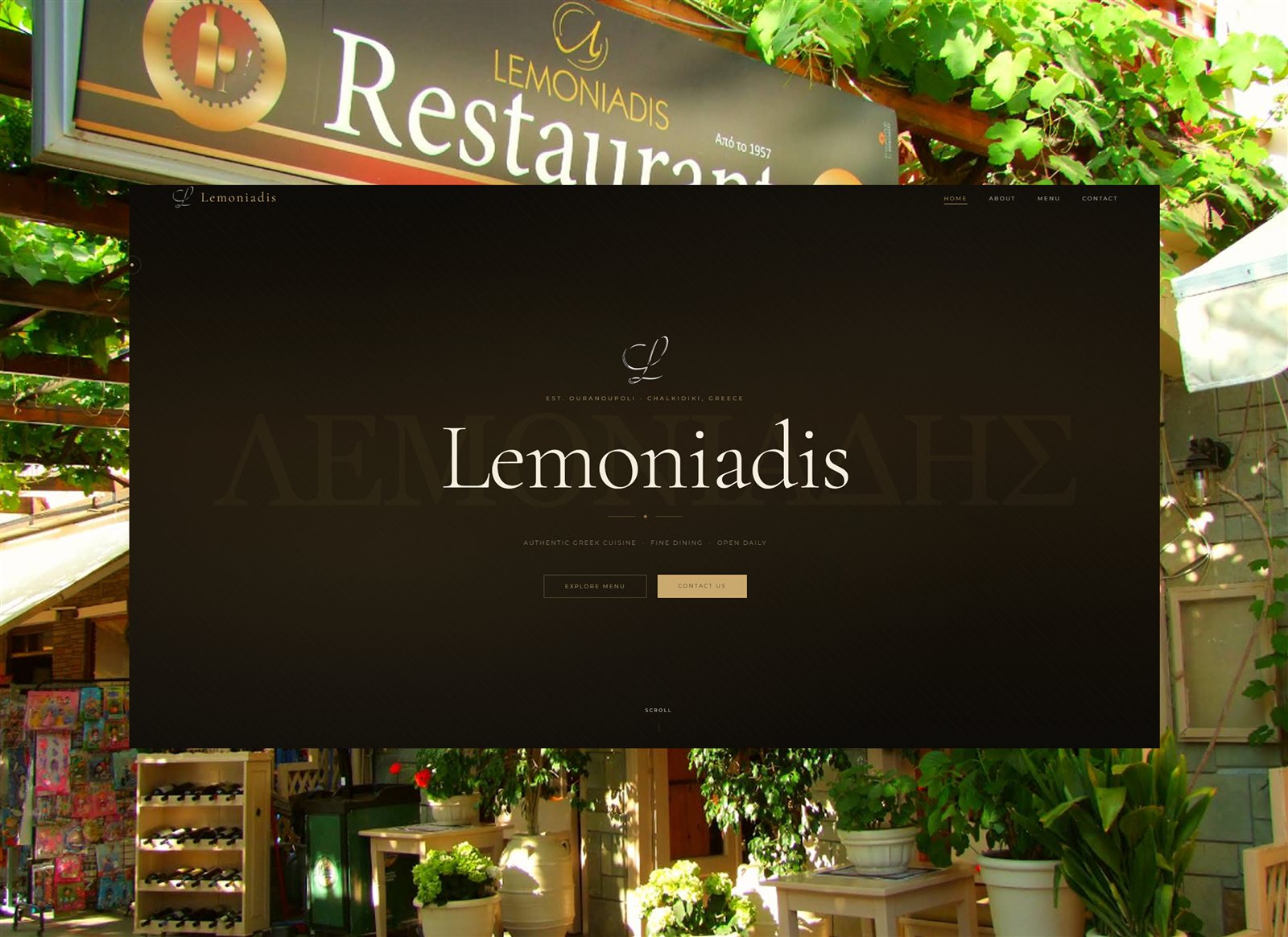 Lemoniadis restaurant website designed by Florium Studio