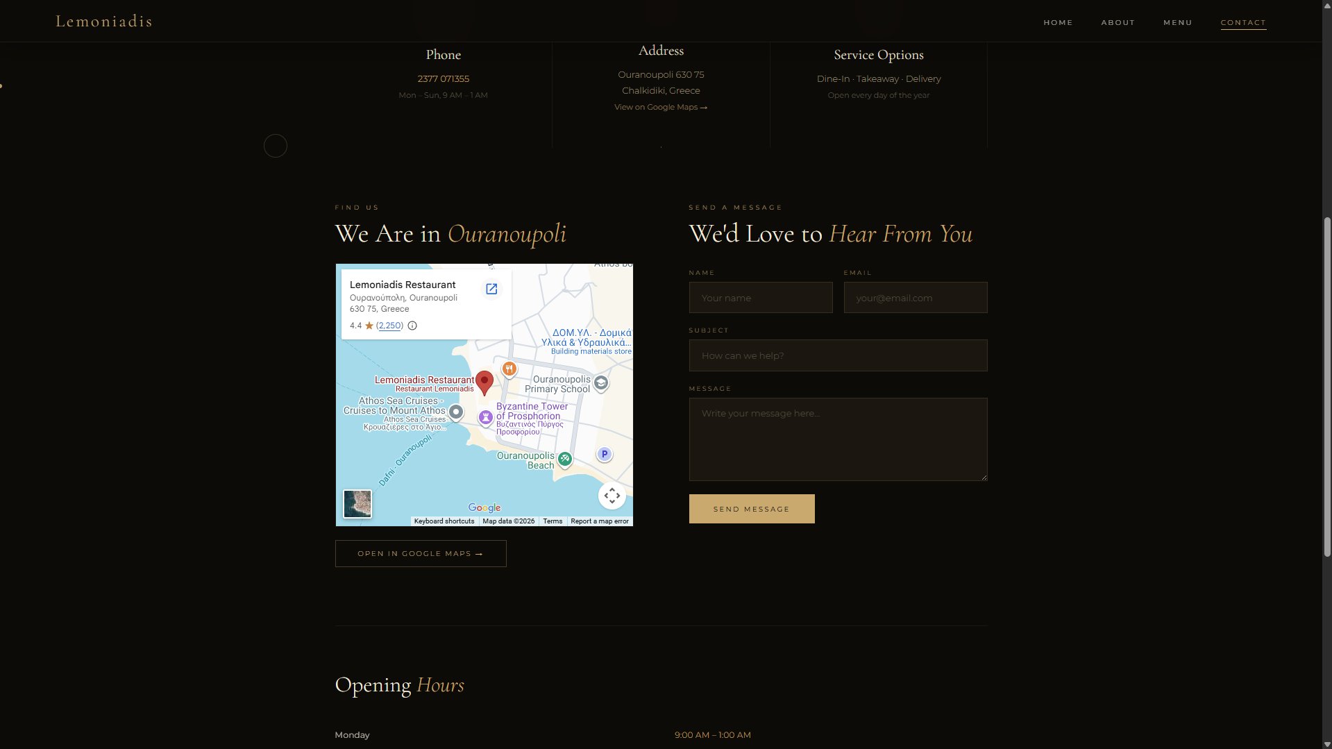 Lemoniadis — contact page